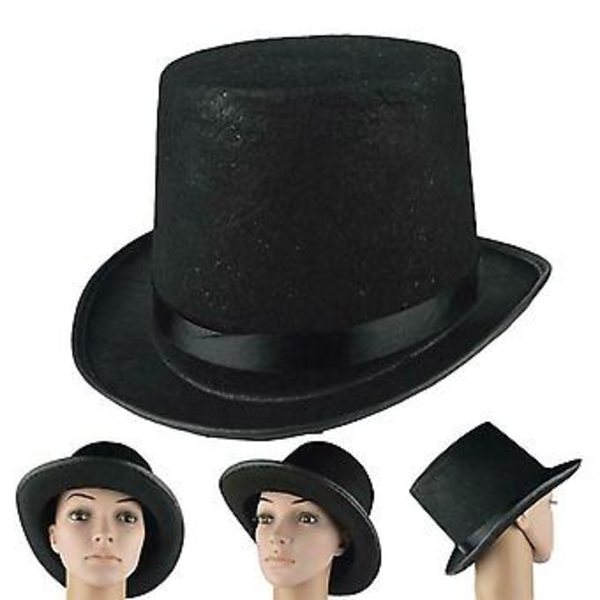 Horror Latex Skull Zombie Hjerne Fuld Hoved Hovedbeklædning Magic Topper Hat Halloween Party Cosplya Props (Sort Hat)