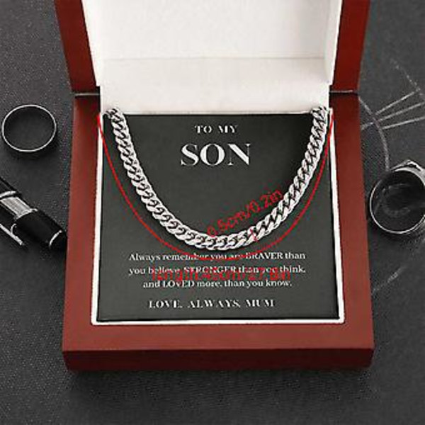 StatementNecklaces 14K Yksikiertoinen Tiivis Cuban-Ketju Miesten Titaaniteräs Kaulakoru Rannekoru Lahja Äidiltä Pojalle B