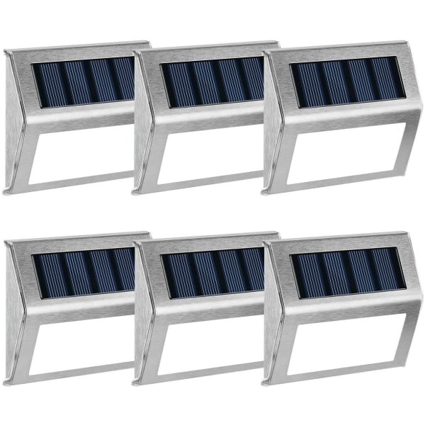 [6-pack] 4LED utomhus solcellslampor för trädgård, vattentät solenergi