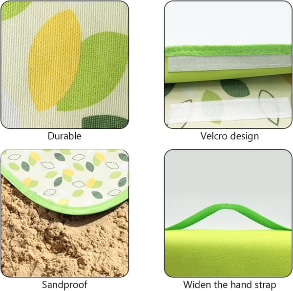 Picnic tæppe, 100 * 150CM Medium strandmåtte Vandtæt Sandproof til 3