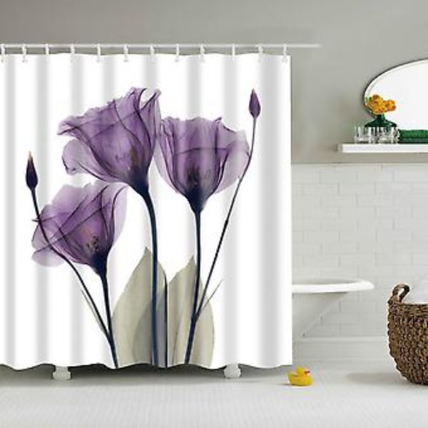 180*200cm Vattentätt Duschdraperi för Badrum, Tryckt Duschdraperi