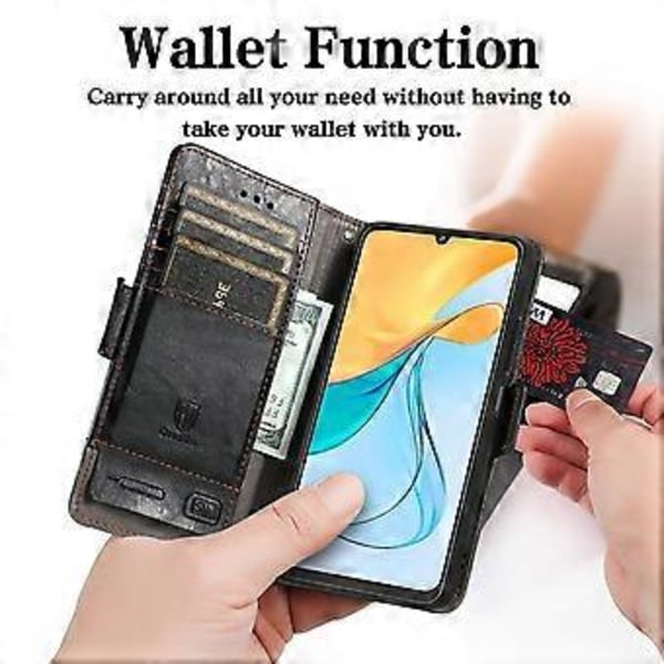 För ZTE Blade V50 Vita Mobilskal CASENEO PU Läderfodral Ställ med RFID-blockerande Plånbok()