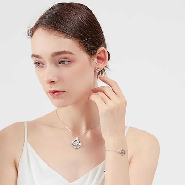Kvinners Livets Tre Armbånd med Gaveeske Jul Morsdag