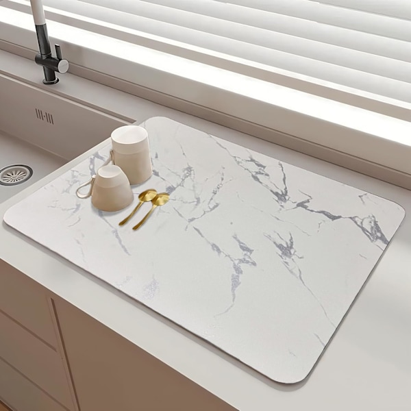 Opløbsmåtte til opvask, absorberende opvaskemåtte 30×40cm, skridsikker Di