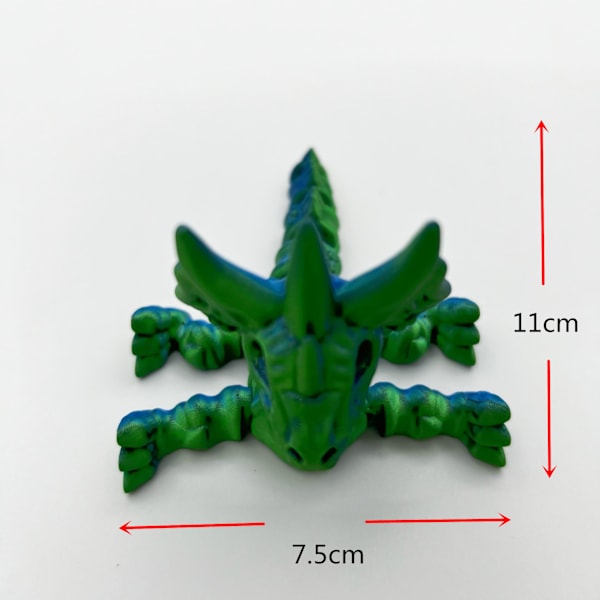 3D-Printet Drage med Leddede Led til Voksne, 3D-Printet Dinosaur Fidget Legetøj Dekoration til Stressaflastning Triceratops