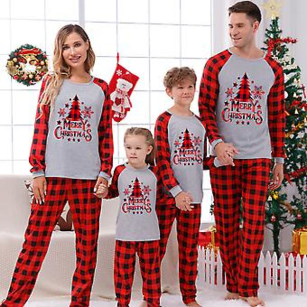 Jouluiset perheen pyjamasetit, sopivat koko perheelle (XL Mies)