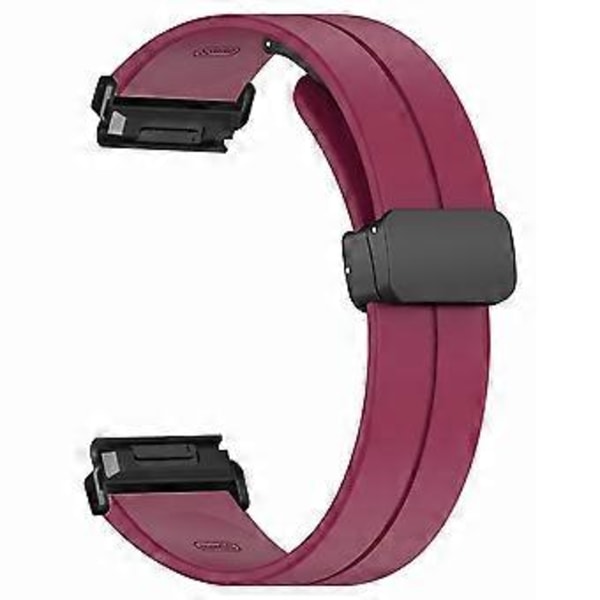 Til Garmin Fenix 7/6/5 22mm håndledsrem fleksibel silikone urrem med magnetisk spænde (Style G)