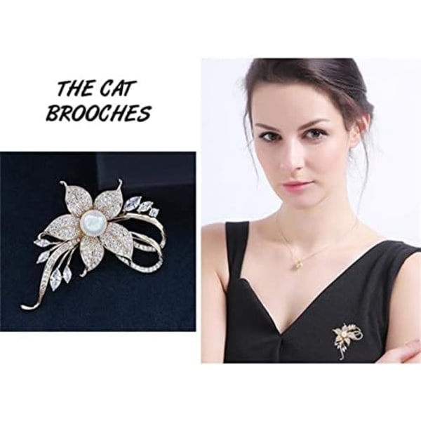 Pärlblomma Brosch Feminitet Brosch Konst Brosch Blomma Brosch Pin Tröja Tillbehör för Kvinnor, Flickor, Damer