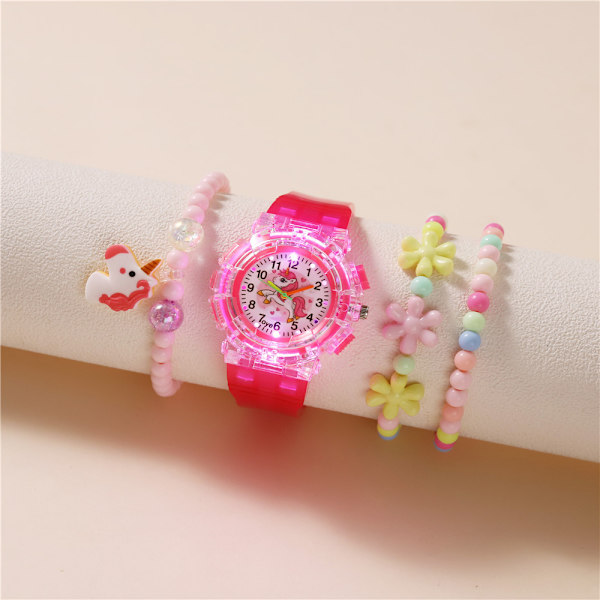 Barnklocka, Rosa Ros Luminous Klocka, Vattentät Armbandsur för Barn