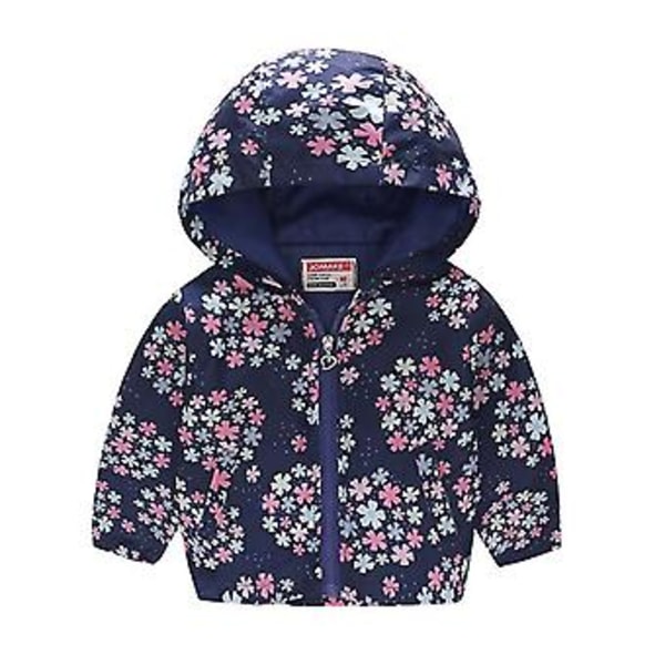 Kids Boys Girls Zipper Hooded Pocket Jacket Windbreaker Outwear(7-8 Years Blue Snowflake)