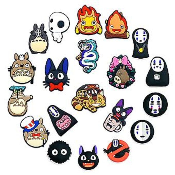 20 Pak Søde Anime Tegneserie Spirited Away Tema Sko Charms Dekorationer Clog Pins Sko Tilbehør Voksne Børn Gaver ( )