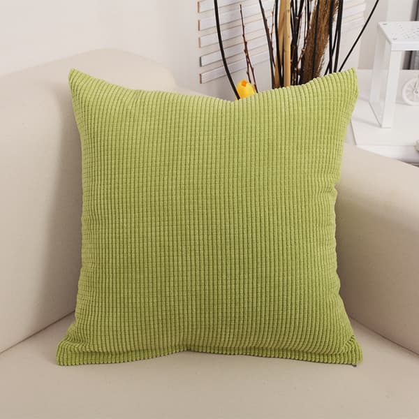 Sæt med 2 pudebetræk i velour, 60x60 cm, sennepsgrøn