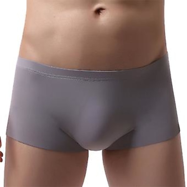 Fianao Herrar U Konvex Isilks Underkläder Seamless Super Tunna Boxer Underkläder (M Grå)
