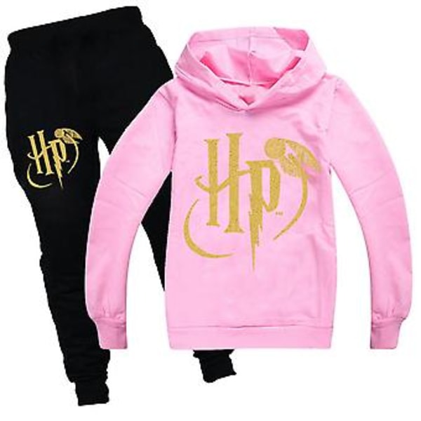 Harry Potter Pullover Hoodie och Sweatpants Set för Barn 7-14 År (7-8 År Rosa)