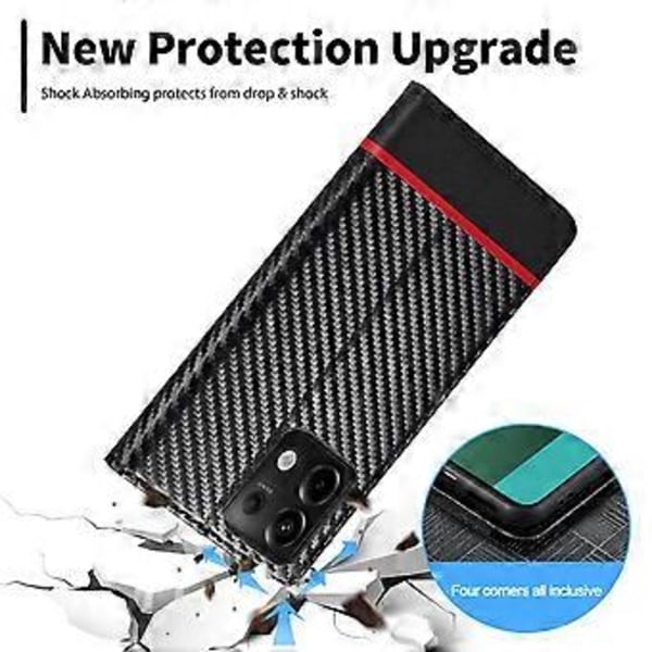 LC.IMEEKE Xiaomi Redmi Note 13 Pro 5G/Poco X6 5G Nahkakotelo Hiilikuitukuvio Lompakkoteline (Vaakasuora Raita)