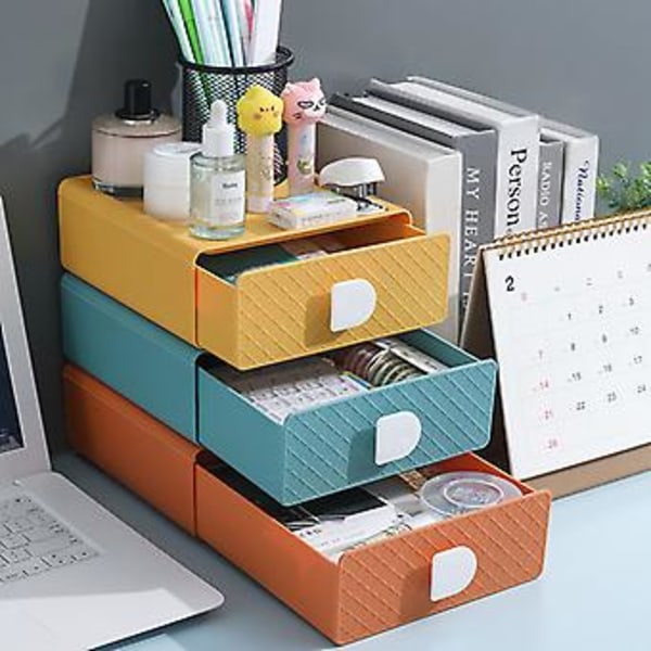 Stationær Opbevaringsboks Kosmetik Makeup Artefakt Organizer Opbevaringskabinet (Mørkeblå)