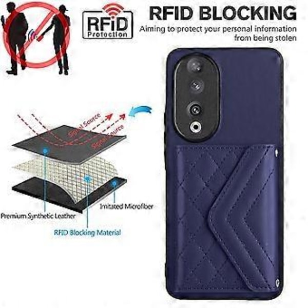 YB Læderbelægning Serie-8 Til Honor 90 Cover Støtteben RFID-blokering Telefon Kort Etui()