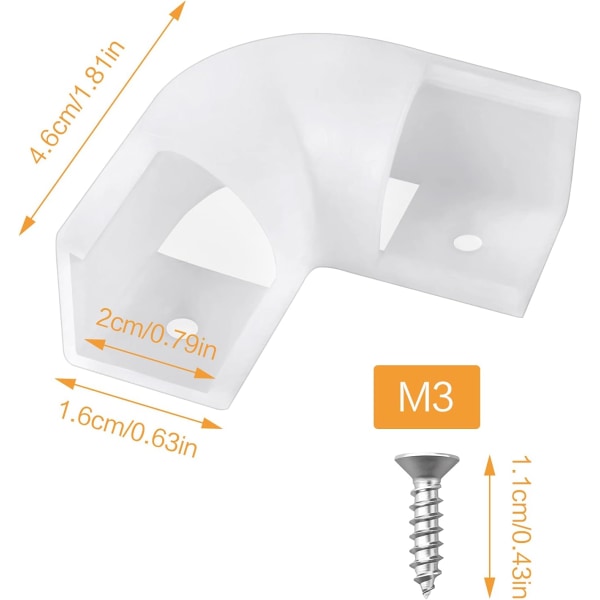 LED-stripkontakter, 12 stk. stripelyskontakter for aluminium