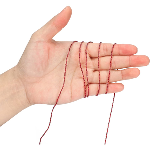 Röd julmetallisk rep 1,5 mm 100 m (icke-elastisk) kreativ vax