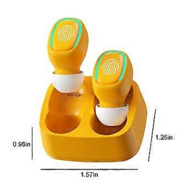 Bluetooth-kuulokkeet Tarjoukset Kosketuslangattomat Bluetooth-kuulokkeet Macaron-väri Mini Näkymättömät Binauraaliset Korvan sisäiset Bluetooth-kuulokkeet (Keltainen)
