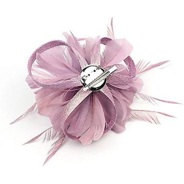 Fascinatorer för Kvinnor Bröllop Fascinator Hatt Blomma Nät Fjäder Hårband  QB-Ljusrosa