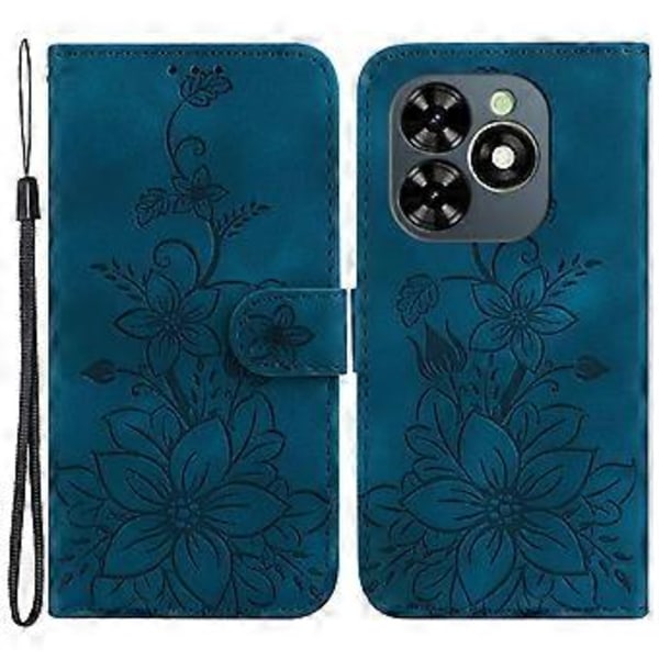 PU-lær telefondeksel med blomstermønster for Infinix Smart 8 4G/Smart 8 HD 4G/Hot 40i (lommebokdeksel)