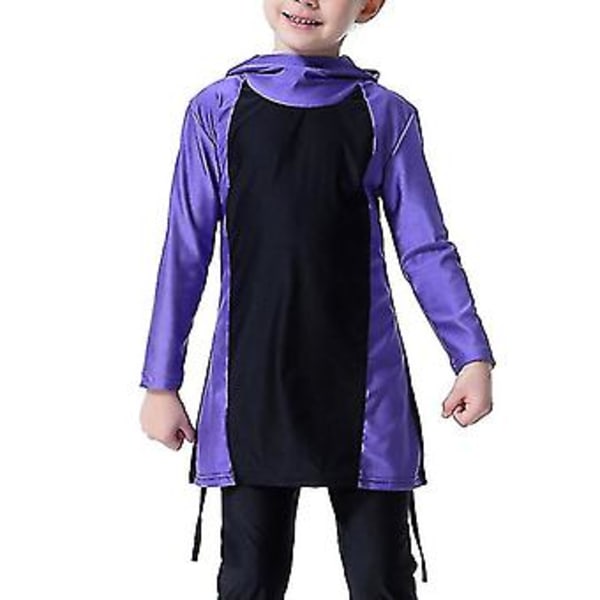 Jenter Muslimsk Islamsk Badeklær Badedrakt Beskjeden Burkini Full Dekning Høy Kvalitet (14-15 År Lilla)