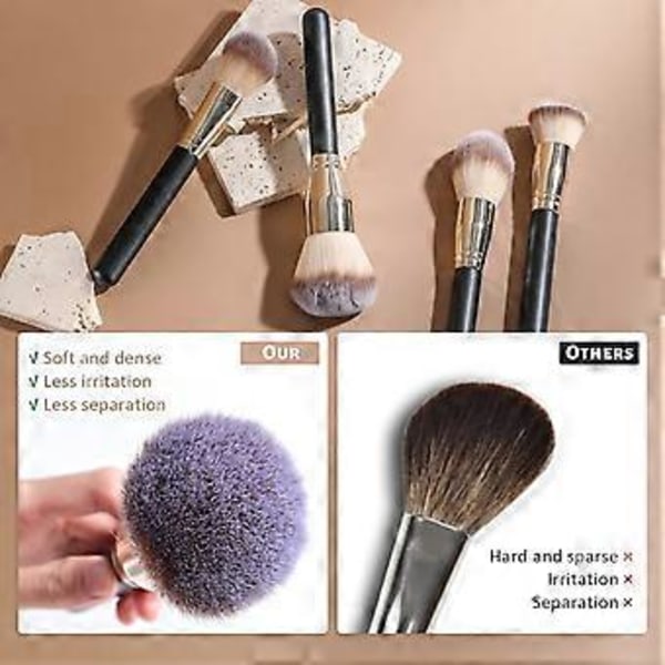 Sminkborste Set 4 st Premium Foundation Syntetisk Puder Concealers Sminkborstar Stora Kosmetiska Borstar