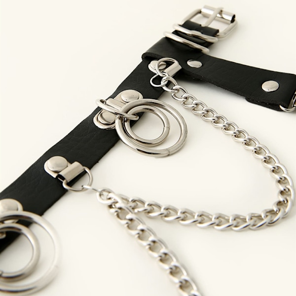 Fashion Pu Læder med Dangle Cirkel Form Dekor Ben Klemmer Kvinder Lår Klip