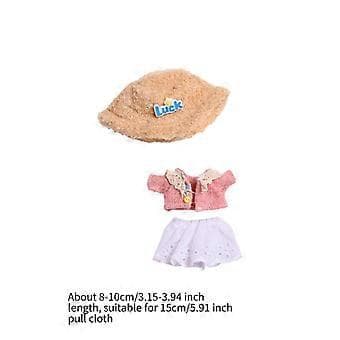 Mode Dockor Kappa och Kort Kjolkostym, Dockkläder för 15cm Dockor Barn (3 st)
