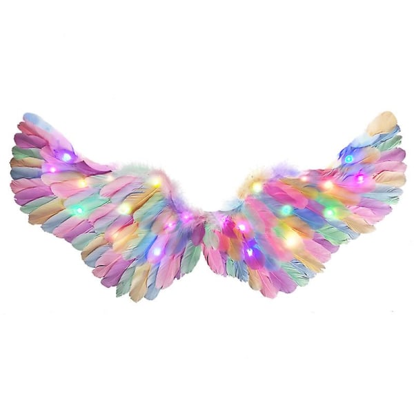 Led Sparkling Fairy Wings, Ängla Vingar För Barn Vuxen - Light Up Angel Fairy Feather Halloween Fancy Dress Kostym Jul Cosplay Party, Angel Wing