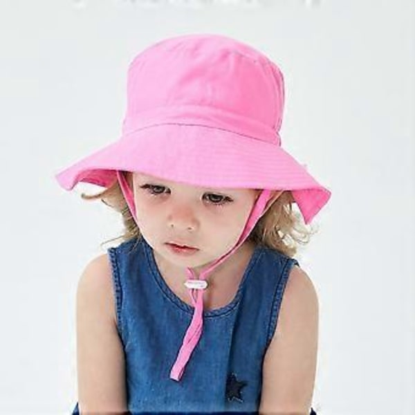 Pikkulapselle Hattu, Söpö Auringonhattu, Unisex Vauvan Hattu, Kesämatka Ranta Hattu, Säädettävissä Lasten Hattu 2-6 Vuoden Ikäisille Lapsille (Vaaleanpunainen)