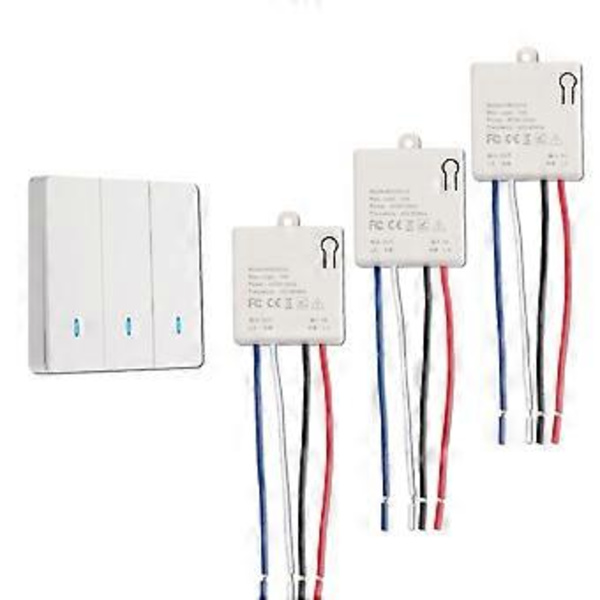 RF 433Mhz Trådlös Smart Switch 220V Smart LED-lampa Fläktbrytare Med Fjärrkontroll Mini Relämottagare Väggpanelbrytare