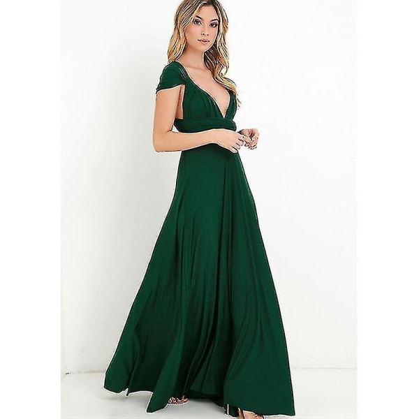 Women's Evening Multi Way Wrap Bridesmaid Formal Long Maxi Dress (many Colors) #ysm2035 Army Green M