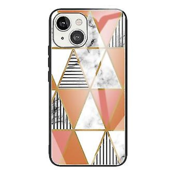Til Iphone 13 Mini Marmor Hærdet Glas Bagcover TPU Kant Case (hcbl-25) (HCBL-5)