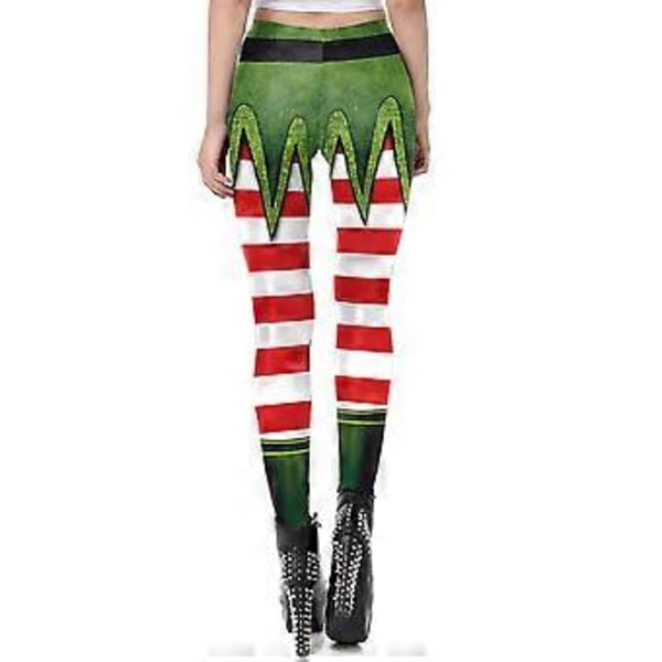 Damer Jule 3D Printede Leggings Stræk Yoga Bukser Julefest Nyhed Bukser Nederdele (XL D)