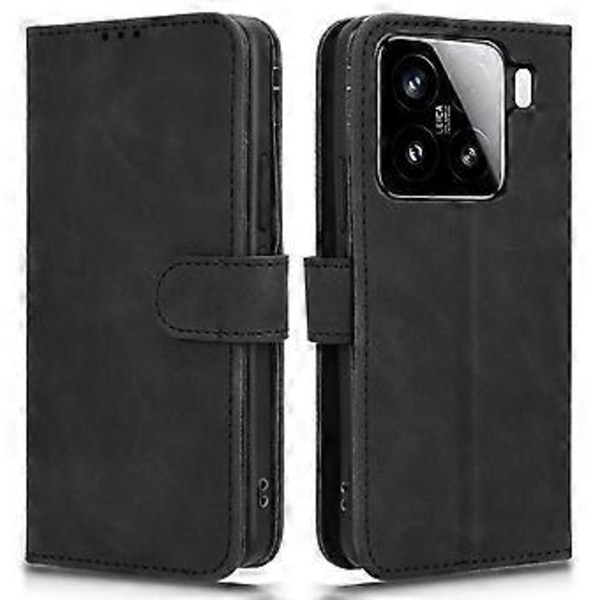 For Xiaomi 15 Pro Lærveske Hudfølelse Anti-Fall Lommebok Flip Telefondeksel (Stil A)