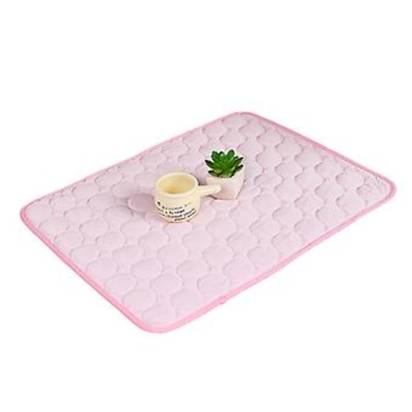 Summer Puppy Ice Blanket Breathable Lightweight Cooling Blanket for Home Garden(S Pink)