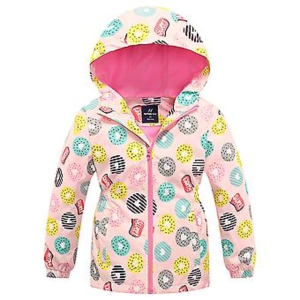 Fleecefodrad Vindjacka med Huva för Flickor 3-10 År - Zip Up Jacka Ytterkläder (3-4 År Rosa)