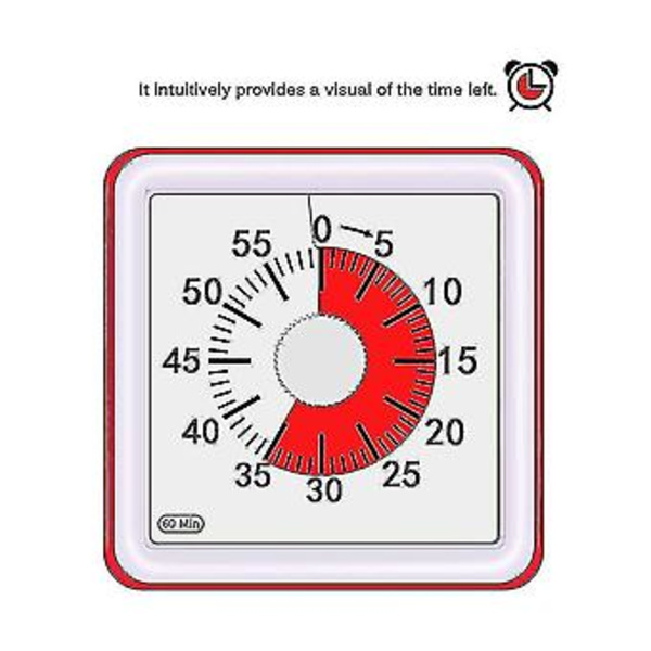 60 minutters visuelt analogt timer-klasselokale nedtællingstimer til børn