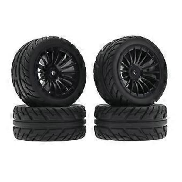 4x RC-auton renkaat 1:16 Kootut modifioidut renkaat pyörät UD1604 teinipojille (musta)
