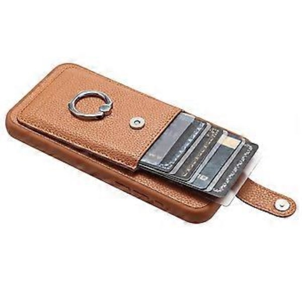 Skal för Samsung Galaxy A55 5G Ritningsdesign Kortfack Läder Baksida med Ringstativ (Stil B)