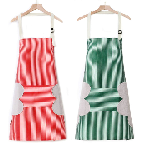 Cooking Apron Woman Man, 2pcs Cooking Apron with Adjustable Neck