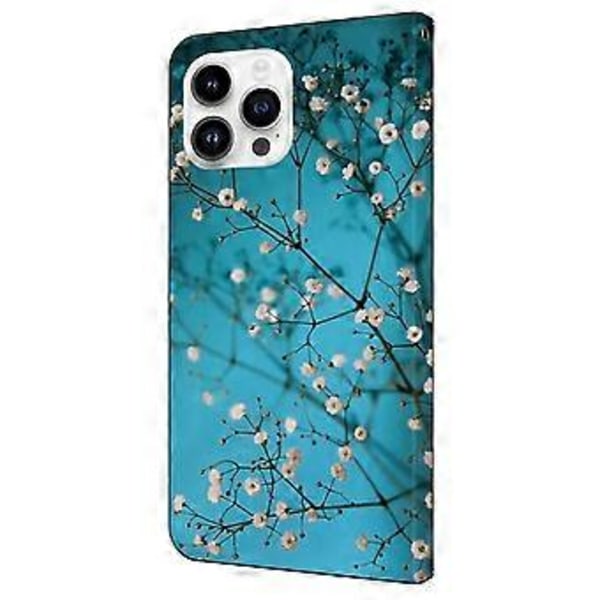 För iPhone 16 Pro Skal Mönstertryckt Skyddande Fodral TPU+PU Läder Flip Telefonfodral (Stil F)