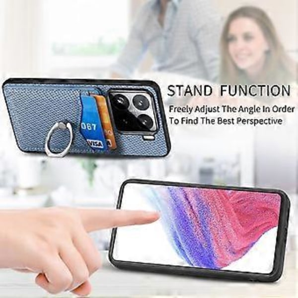 Xiaomi 15 -kotelo korttipaikoilla, sormuksella ja jalustalla (tyyli C)