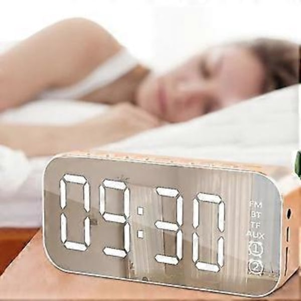 Bluetooth högtalare väckarklocka - rosa