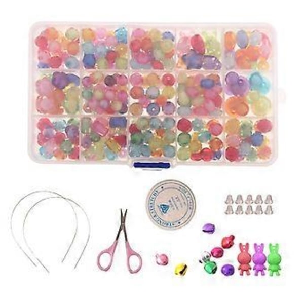 350 stk. Assorteret Form Smykker Perler Sæt Tilbehør Legetøj Børn Smykkefremstilling
