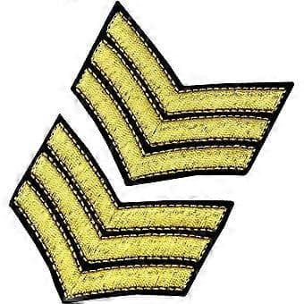 Broderad armétygmärke - Sergeantgrad - Sy fast på axeln