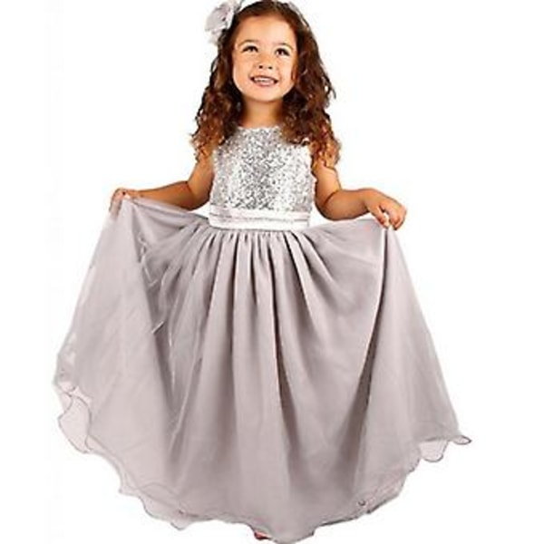 Flickors Glittrande Prinsess Tutu Klänning Bröllop Fest Boll Bal Kvällstullklänningar (4-5 År)