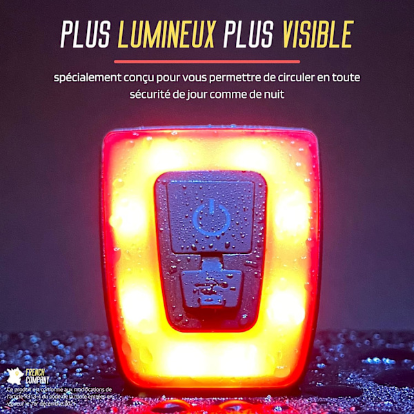LED cykel baglygte - 3 tilstande baglygte - USB genopladelig - Wat